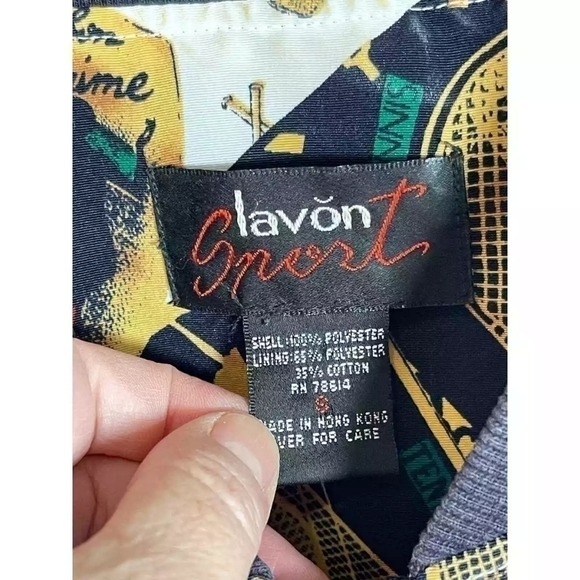 Vintage Lavon Sport Tennis Themed Zip Front Bomber Jacket Women's Size Small - Picture 11 of 11